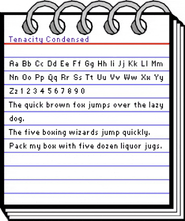 Tenacity Condensed Regular animated font preview
