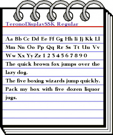 TeronoDisplaySSK Regular animated font preview