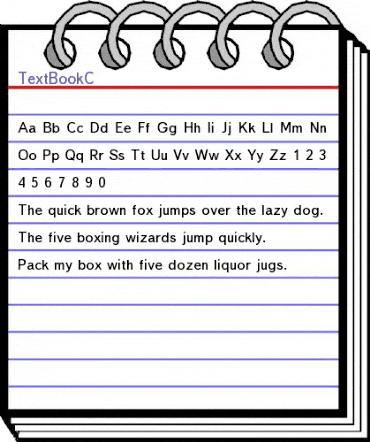 TextBookC Regular animated font preview