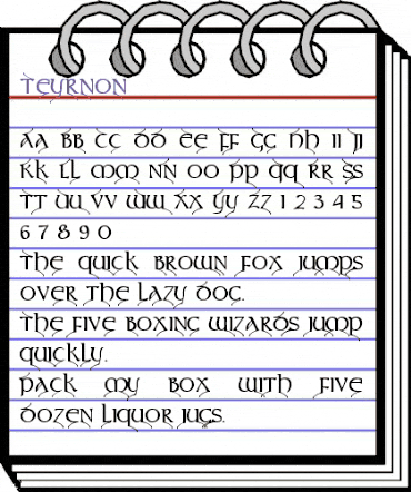Teyrnon Regular animated font preview