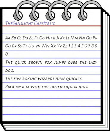 TheSansLight-CapsItalic Regular animated font preview