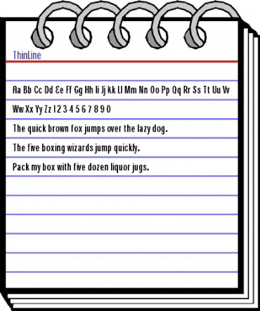 ThinLine Regular animated font preview