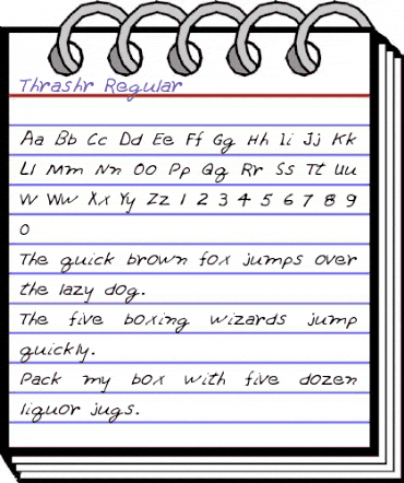 Thrashr Regular animated font preview