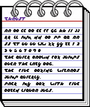 Thrust Regular animated font preview