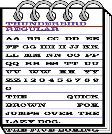 Thunderbird Regular animated font preview