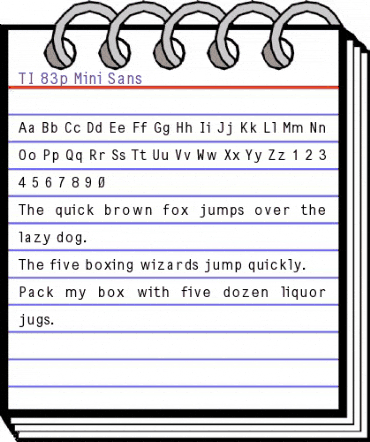 TI-83p Mini Sans Normal animated font preview