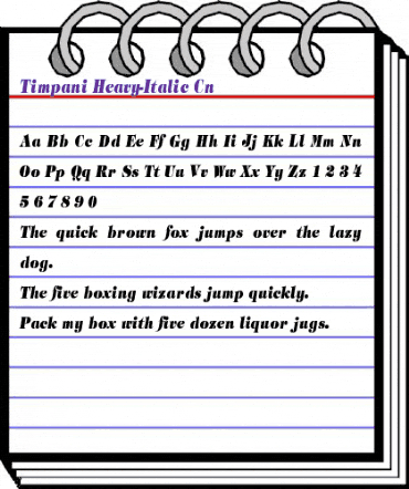 Timpani_Heavy-Italic Cn Regular animated font preview
