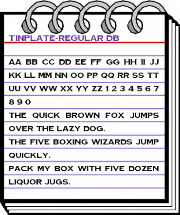 TinPlate DB Regular animated font preview