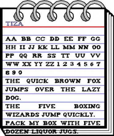 Tiza Regular animated font preview
