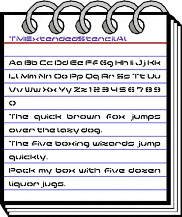 TMExtendedStencilAl Regular animated font preview