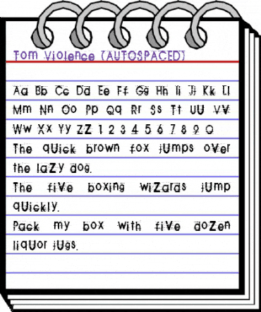 Tom Violence (AUTOSPACED) animated font preview