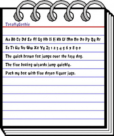 TotallyGothic Regular animated font preview