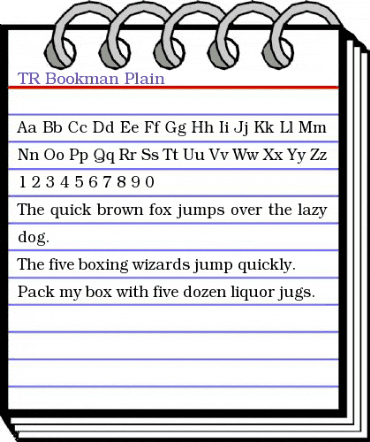 TR Bookman Plain animated font preview