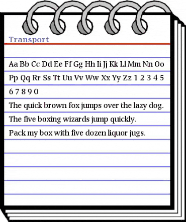 Transport Regular animated font preview