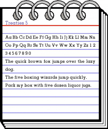 Treaties 5 Regular animated font preview