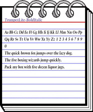 TrumpetLite BoldItalic animated font preview