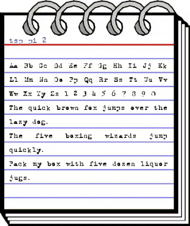 tsp pi 2 Regular animated font preview