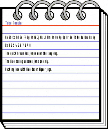 Tube Regular animated font preview