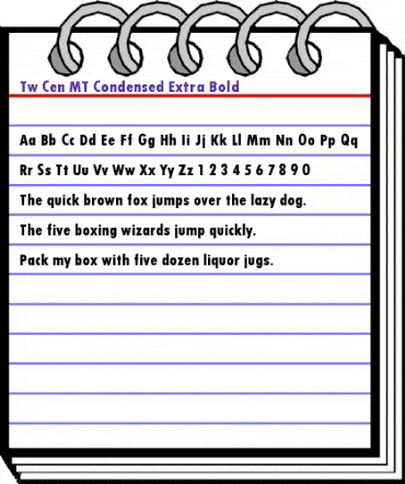 Tw Cen MT Condensed Extra Bold Regular animated font preview