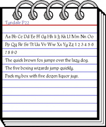P22Tyndale Regular animated font preview