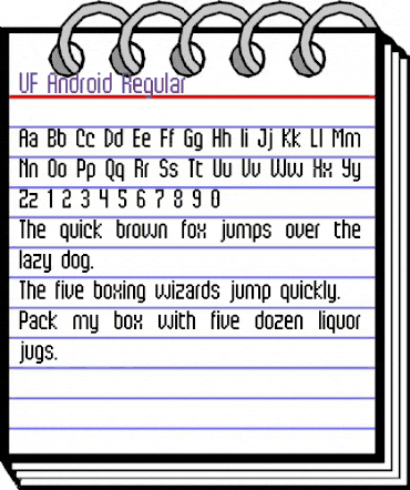 UF Android Regular Regular animated font preview