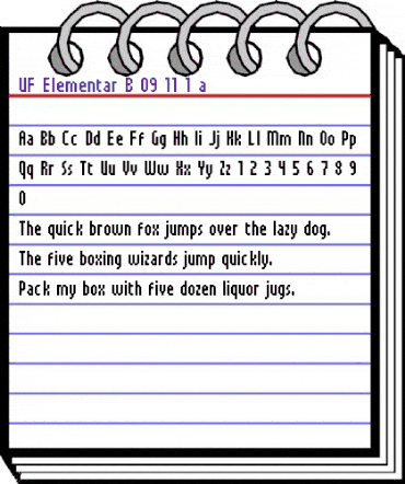 UF Elementar B 09.11.1 a Regular animated font preview