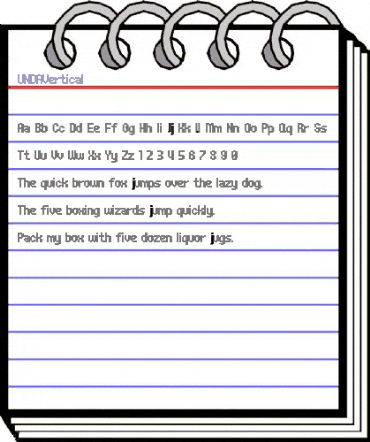UNDAVertical Regular animated font preview
