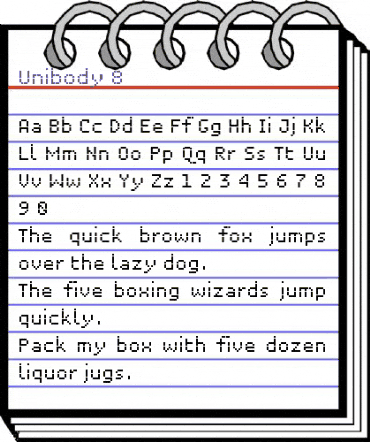 Unibody 8 Regular animated font preview