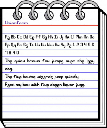 Unionform Regular animated font preview