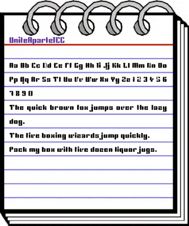 UniteAparteICG Medium animated font preview