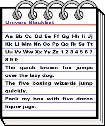 Univers-BlackExt Regular animated font preview