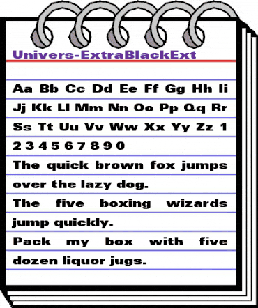 Univers-ExtraBlackExt Regular animated font preview