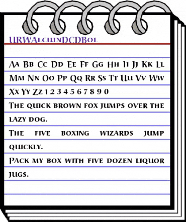 URWAlcuinDCDBol Regular animated font preview