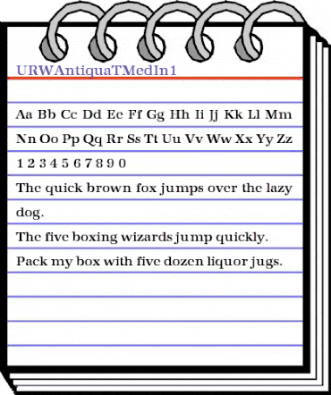 URWAntiquaTMedIn1 Regular animated font preview