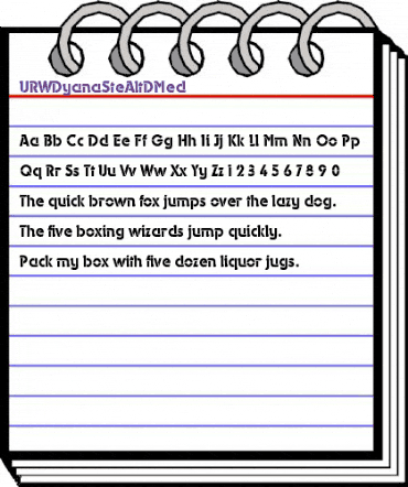 URWDyanaSteAltDMed Regular animated font preview