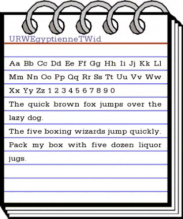 URWEgyptienneTWid Regular animated font preview