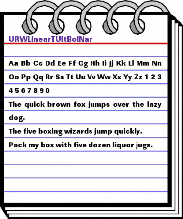 URWLinearTUltBolNar Regular animated font preview