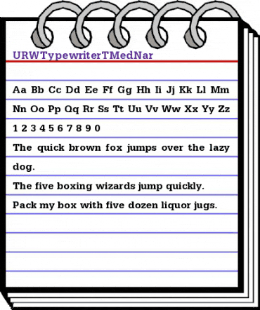 URWTypewriterTMedNar Regular animated font preview