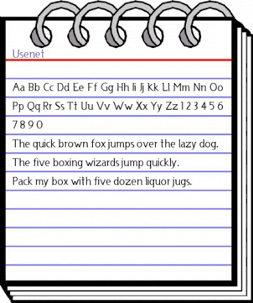 Usenet Regular animated font preview