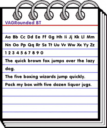 VAGRounded BT Regular animated font preview