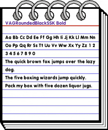 VAGRoundedBlackSSK Bold animated font preview