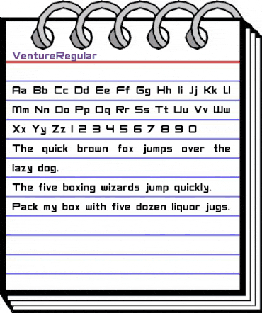 VentureRegular Regular animated font preview