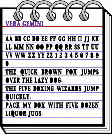 Vera Gemini Regular animated font preview