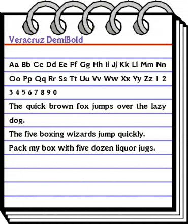 Veracruz-DemiBold Regular animated font preview