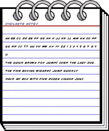 Vigilante Notes Regular animated font preview