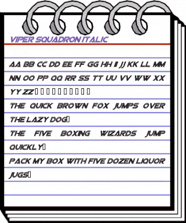 Viper Squadron Italic animated font preview