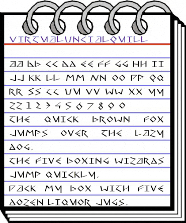 VirtualUncialQuill Regular animated font preview