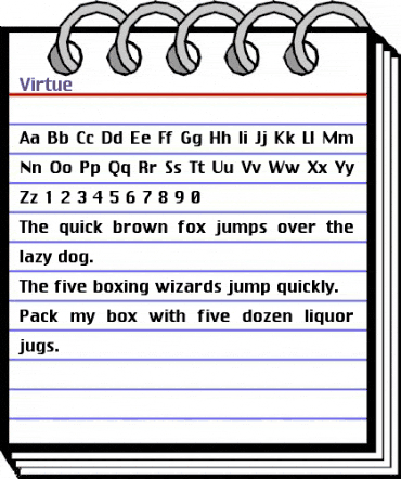 Virtue Regular animated font preview