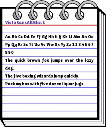 VistaSansAltBlack Regular animated font preview