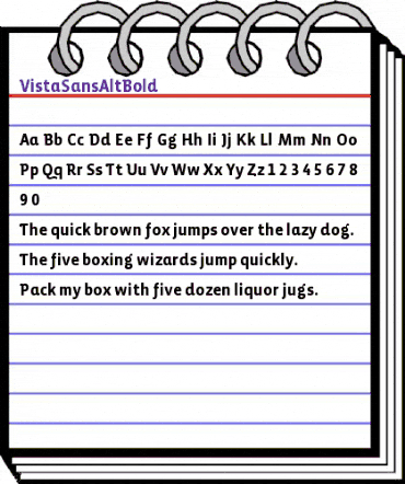 VistaSansAltBold Regular animated font preview